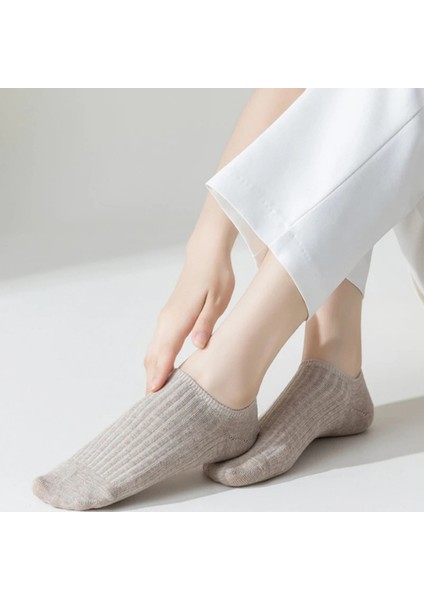 5' Çift Kadın Soft Renkli Görünmez Likralı ve Pamuklu Patik,babet Çorap modelleri