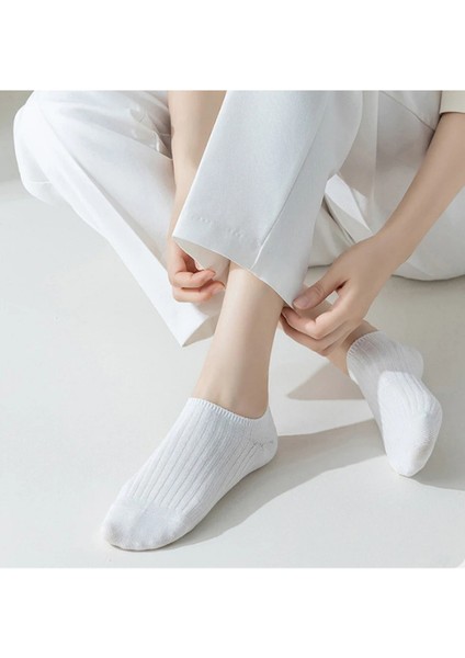 5' Çift Kadın Soft Renkli Görünmez Likralı ve Pamuklu Patik,babet Çorap