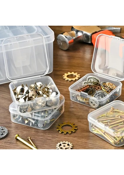 çok amaçlı şeffaf takı boncuk çivi küpe kolye plastik saklama kutusu kapaklı