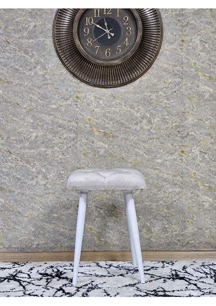 Kare Beyaz Boyalı Konik Ayaklı Tabure - Oturak - Bar Taburesi - Ayaklı Tabure Krem Renk 33 x 48 Boyut/ebat modelleri