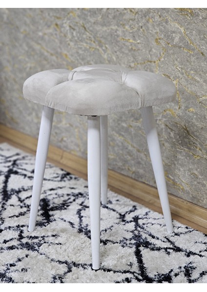 Kare Beyaz Boyalı Konik Ayaklı Tabure - Oturak - Bar Taburesi - Ayaklı Tabure Krem Renk 33 x 48 Boyut/ebat fırsatları