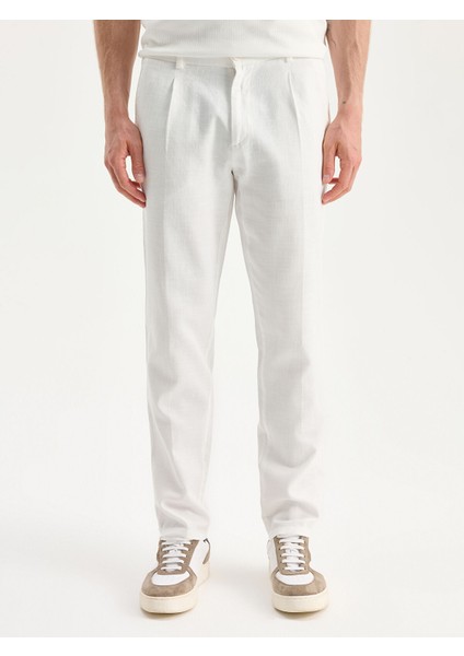 Yeni Sezon Standart Kalıp Keten Görünümlü Erkek Pantolon fiyatları