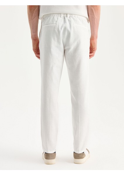 Yeni Sezon Standart Kalıp Keten Görünümlü Erkek Pantolon fırsatları