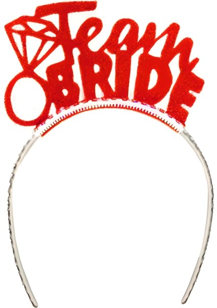 Team Bride Simli Eva Taç Kırmızı