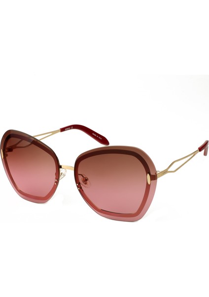 Hm 1293 C 5 Altın Rengi Metal Kadın Güneş Gözlüğü
