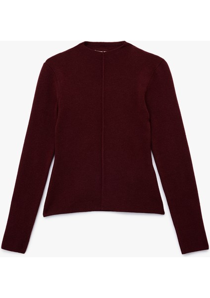 Hafif Dik Yaka Uzun Kollu Triko Kazak