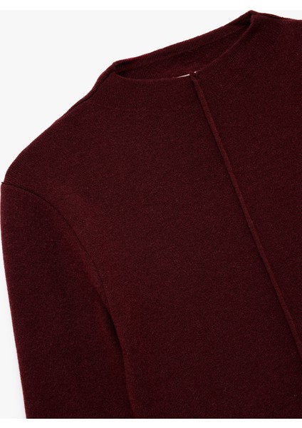 Hafif Dik Yaka Uzun Kollu Triko Kazak modelleri