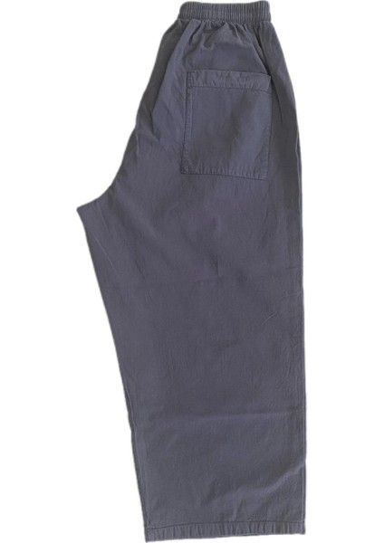 %100 Pamuk, Keten Kumaştan Beli Lastikli ve Bağcıklı Kapri Pantolon(Solma ve Çekme Yapmaz) fiyatları