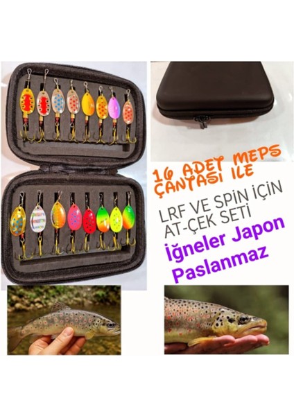 Mepps ( 16 Adet ) Lrf ve Spin Atçek Avları Için Çantalı Set