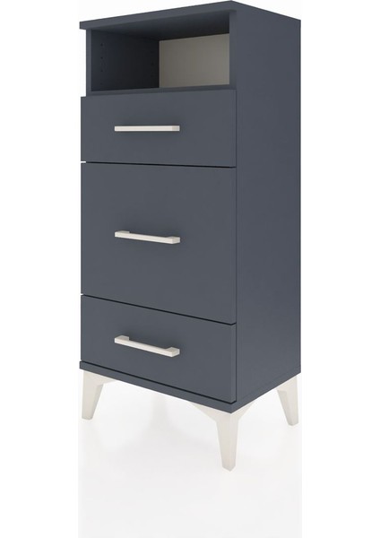 Arges Komodin Tek Raflı 3 Çekmeceli 44X30X96 Antrasit-Antrasit modelleri