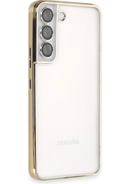 Bfs Samsung Galaxy S22 Kılıf Razer Lensli Silikon - Gold