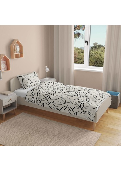 Soft Marg Tek Kişilik Nevresim Takımı - Ekru / Siyah fiyatları