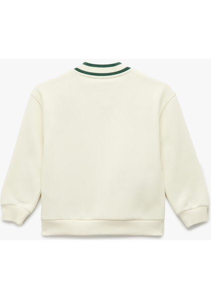Nakış Detaylı Uzun Kollu V Yaka Oversize Sweatshirt fiyatları