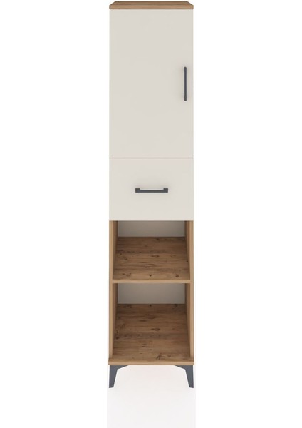 Hyperion Dolap 4 Raflı Tek Çekmeceli Tek Kapaklı 44X44X195 Çam-Aytaşı
