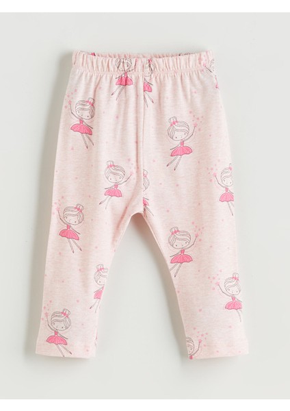Yeni Sezon Beli Lastikli Baskılı Kız Bebek Pijama Alt