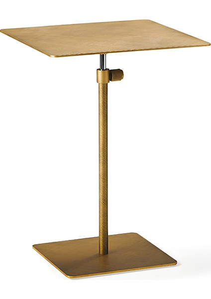 Step Açık Kahve Pirinç Çelik Ayarlanabilir Yan Sehpa