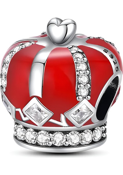 925 Ayar Gümüş Aşk Taç Charm