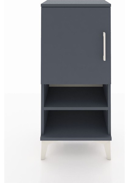 Arges Komodin 3 Raflı Tek Kapaklı 44X30X96 Antrasit-Antrasit