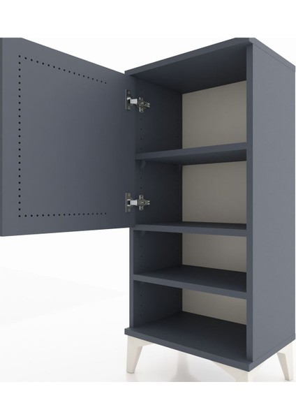 Arges Komodin 3 Raflı Tek Kapaklı 44X30X96 Antrasit-Antrasit indirimleri