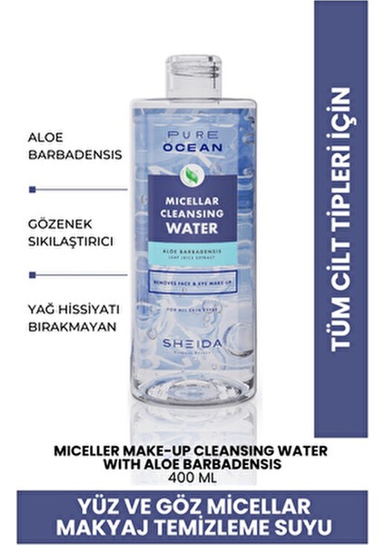 Yağ Hissiyatı Bırakmayan Micellar Makyaj Temizleme Suyu Yüz ve Göz Için Uygun - 400ML
