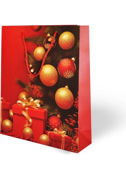 26X32 Lüks Karton Çanta Varak Baskılı -Yılbaşı Temalı- fiyatları
