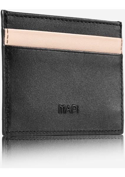 Hakiki Deri, El Yapımı, Erkek Kartlık, 4 Kart Yuvalı, 4504 Siyah-Bej fiyatları