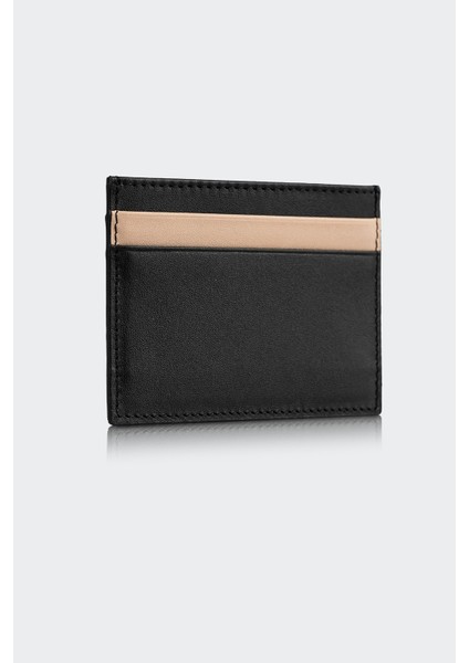 Hakiki Deri, El Yapımı, Erkek Kartlık, 4 Kart Yuvalı, 4504 Siyah-Bej fırsatları