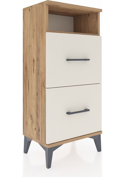 Arges Komodin Tek Raflı 2 Çekmeceli 44X30X96 Çam-Aytaşı fiyatları
