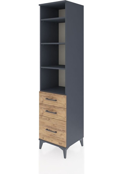 Hyperion Dolap 4 Raflı 3 Çekmeceli 44X44X195 Antrasit-Çam modelleri
