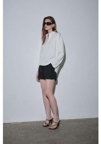 Ekru Polo Yaka Oversize Tişört fırsatları