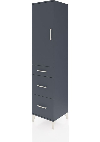 Hyperion Dolap Tek Raflı 3 Çekmeceli Tek Askılı 44X44X195 Antrasit-Antrasit modelleri