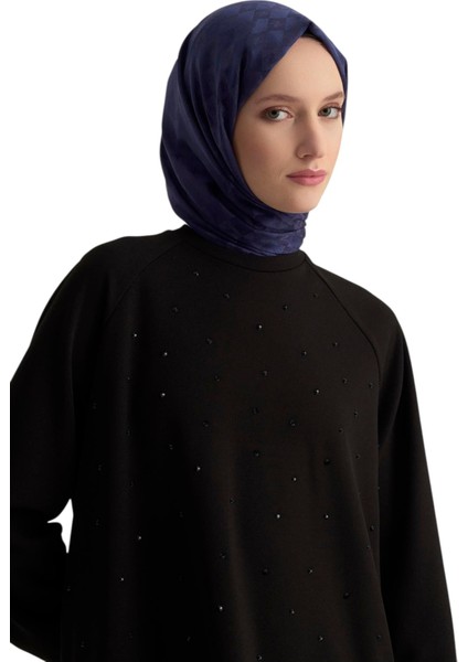Kadın Önü Taş Işlemeli Tunik Siyah 25KT449 modelleri