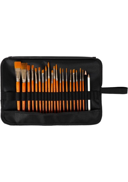 Rulo Fırça Cüzdanı / Çantası 24X35 Cm. Siyah (Kısa Fırçalık)