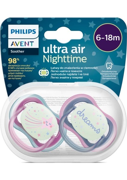 Nessiworld Philips Avent Ultra Air Gece Emzik 6-18 Ay Kız