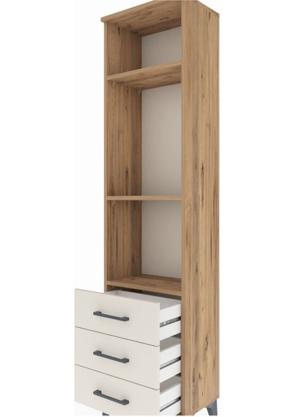 Arges Dolap 3 Raflı 3 Çekmeceli 44X30X182 Çam-Aytaşı indirimleri