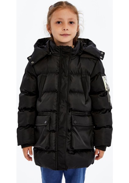 Kız Çocuk Kalın Kışlık Kapüşonlu Kaban 51349