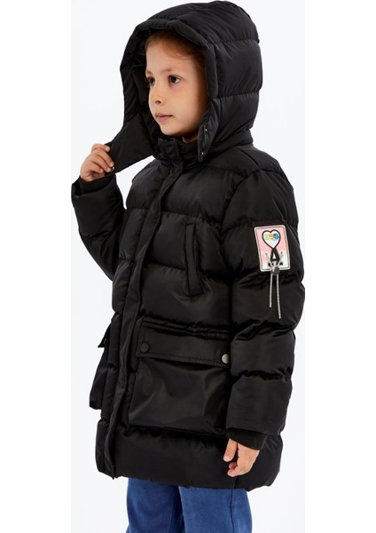 Kız Çocuk Kalın Kışlık Kapüşonlu Kaban 51349 modelleri