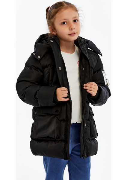 Kız Çocuk Kalın Kışlık Kapüşonlu Kaban 51349 indirimleri