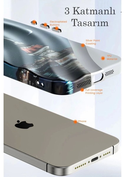 Bfs iPhone 15 Kılıf Crew Desenli Kapak - Galata Kulesi modelleri