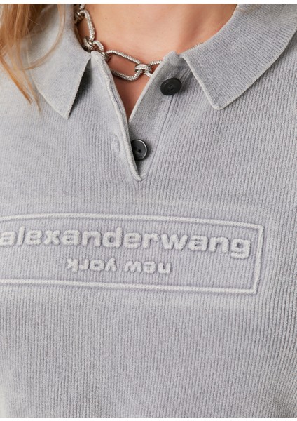 Gri Crop Polo Bluz indirimleri