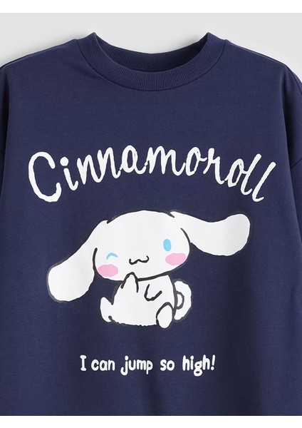 Yeni Sezon Bisiklet Yaka Cinnamoroll Baskılı Kız Çocuk Sweatshirt modelleri