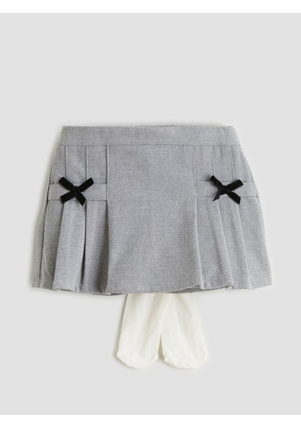Yeni Sezon Beli Lastikli Pileli Kız Çocuk Şort Etek