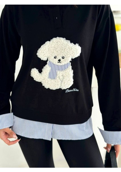 Garnili Ayıcık Nakışlı Sweatshirt fiyatları