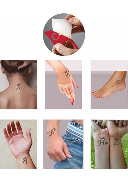 Taçlı Harfler Hint Kınası ile Geçici Dövme Yapma Seti fiyatları