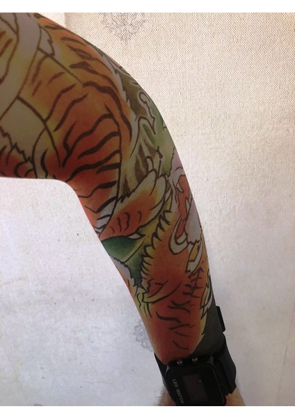 Çift Kol Giyilebilir Dövme Panter Desenler Tattoo Sleeve