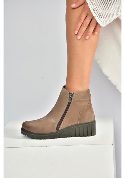 V324800402 Vizon Hakiki Deri Süet Kadın Bot fiyatları