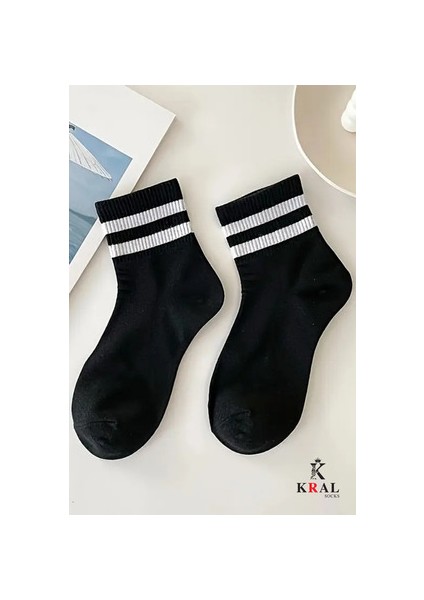 Kral Çizgili Patik Çorap Pamuklu Terletmez 12 Çift Yaz Sezonu İçin Rahat Kullanım
