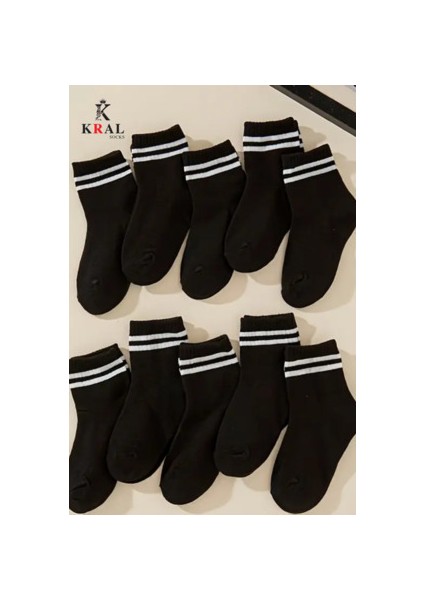 Kral Çizgili Patik Çorap Pamuklu Terletmez 12 Çift Yaz Sezonu İçin Rahat Kullanım