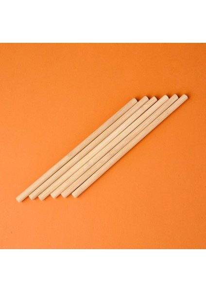 6'lı Bambu Pipet - Açık Kahverengi - 20 cm