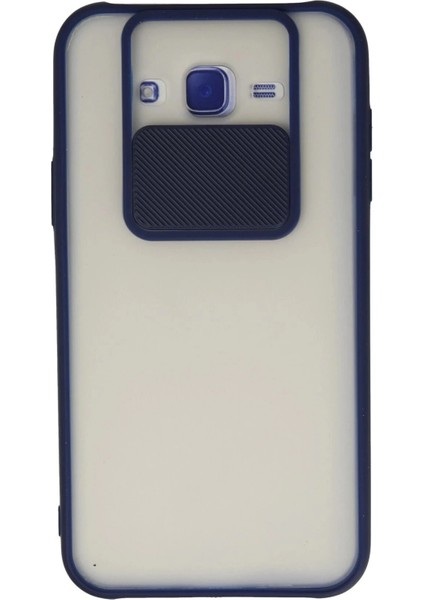 Bfs Samsung Galaxy J7 Kılıf Palm Buzlu Kamera Sürgülü Silikon - Lacivert